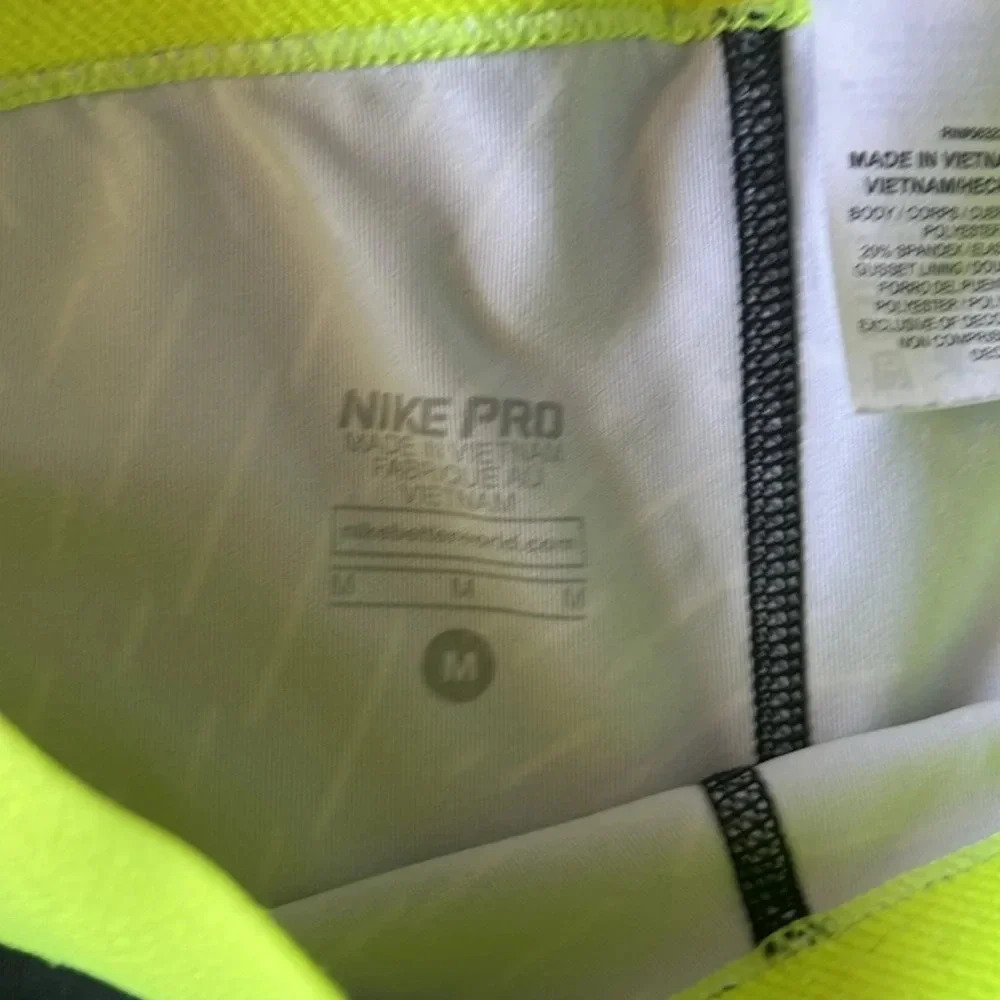 Nike Women’s Pro 11 Bash Training Shorts White/Black/Volt Size Medium - Picture 6 of 11